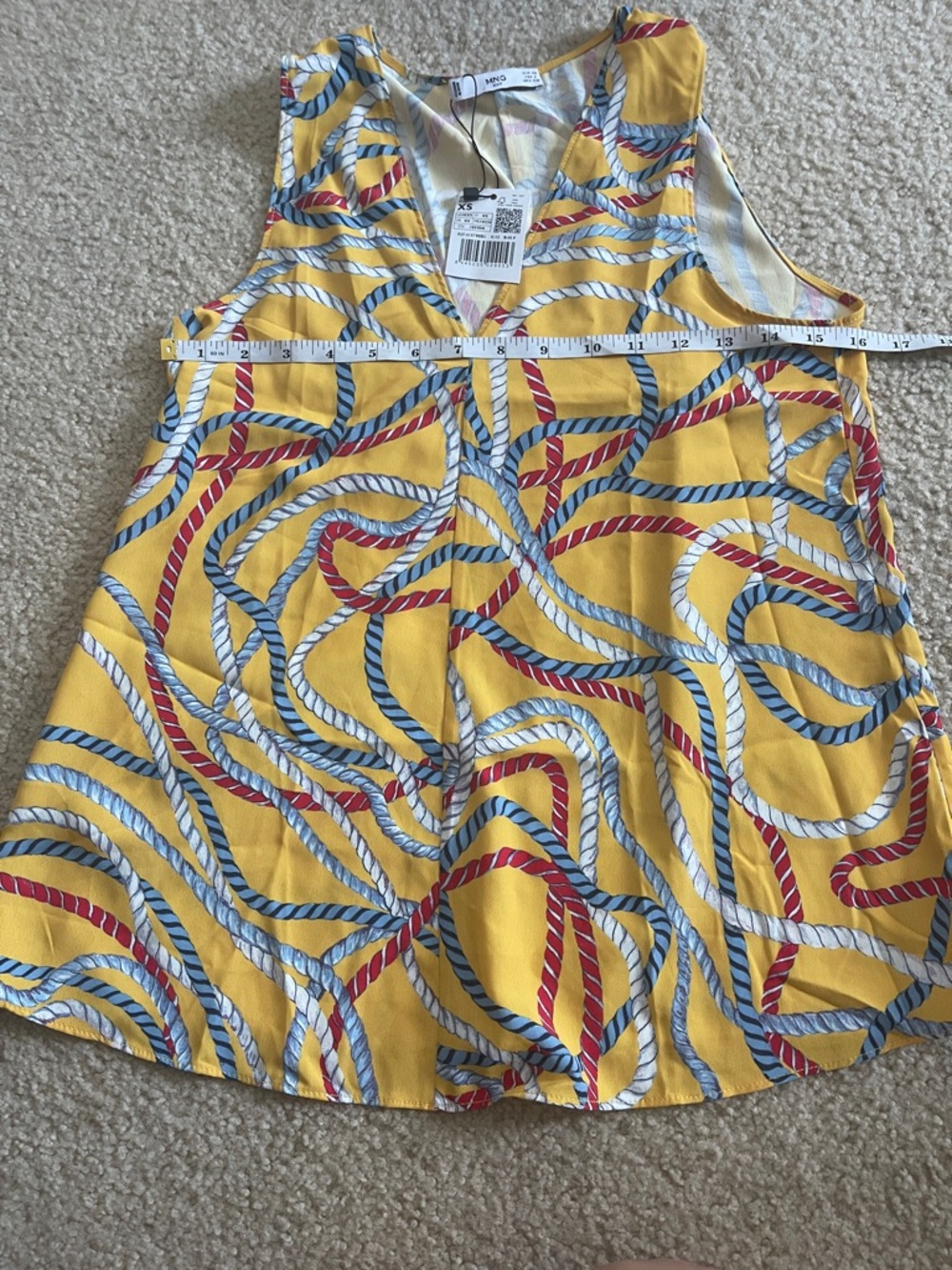 NWT MNGYellow Rope-Print Sleeveless Dress